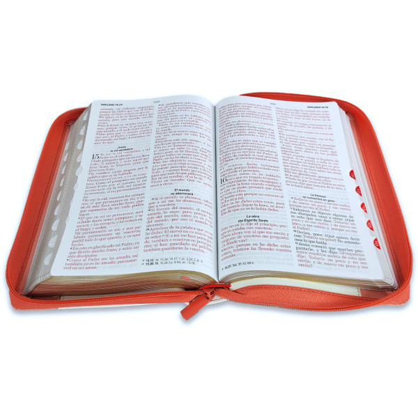 Biblia RVR1960 Inspiracion pajaros coral bco im piel cierre índice TM 12.5pt - Image 4