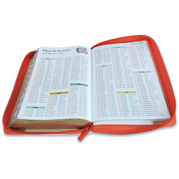 Biblia RVR1960 Inspiracion pajaros coral bco im piel cierre índice TM 12.5pt - Image 3