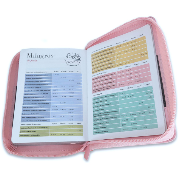Biblia RVR1960 Classic rosa café im piel cierre índice bolsillo 8.5p - Image 4
