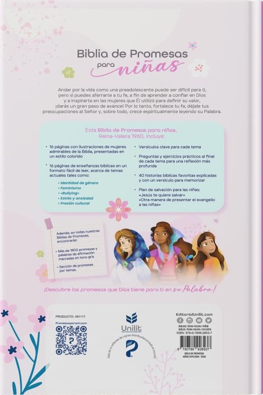 Biblia NTV de promesas para niñas rosa tapa dura