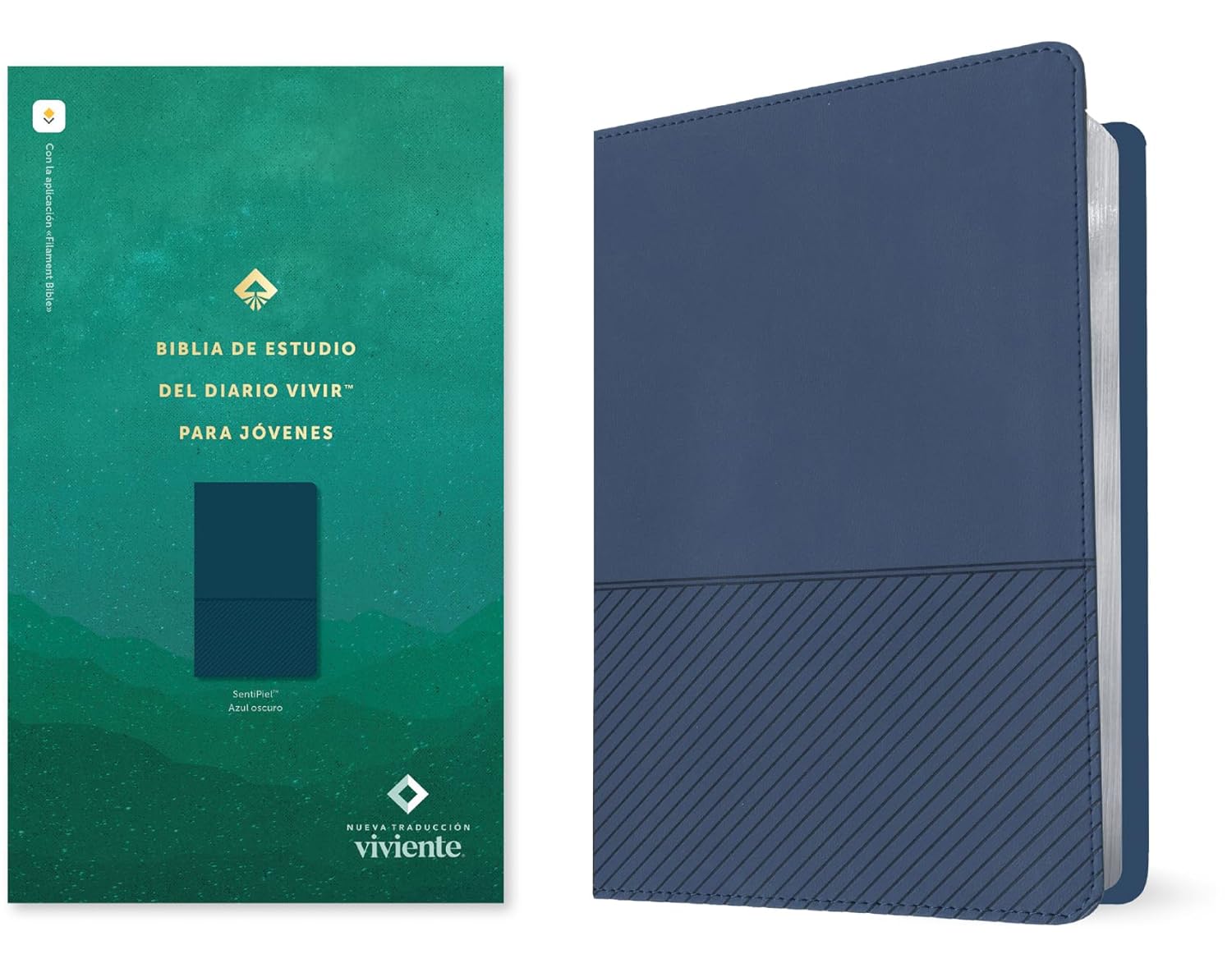 Biblia NTV Estudio diario vivir para jovenes con filament Azul sim piel 8.25pt