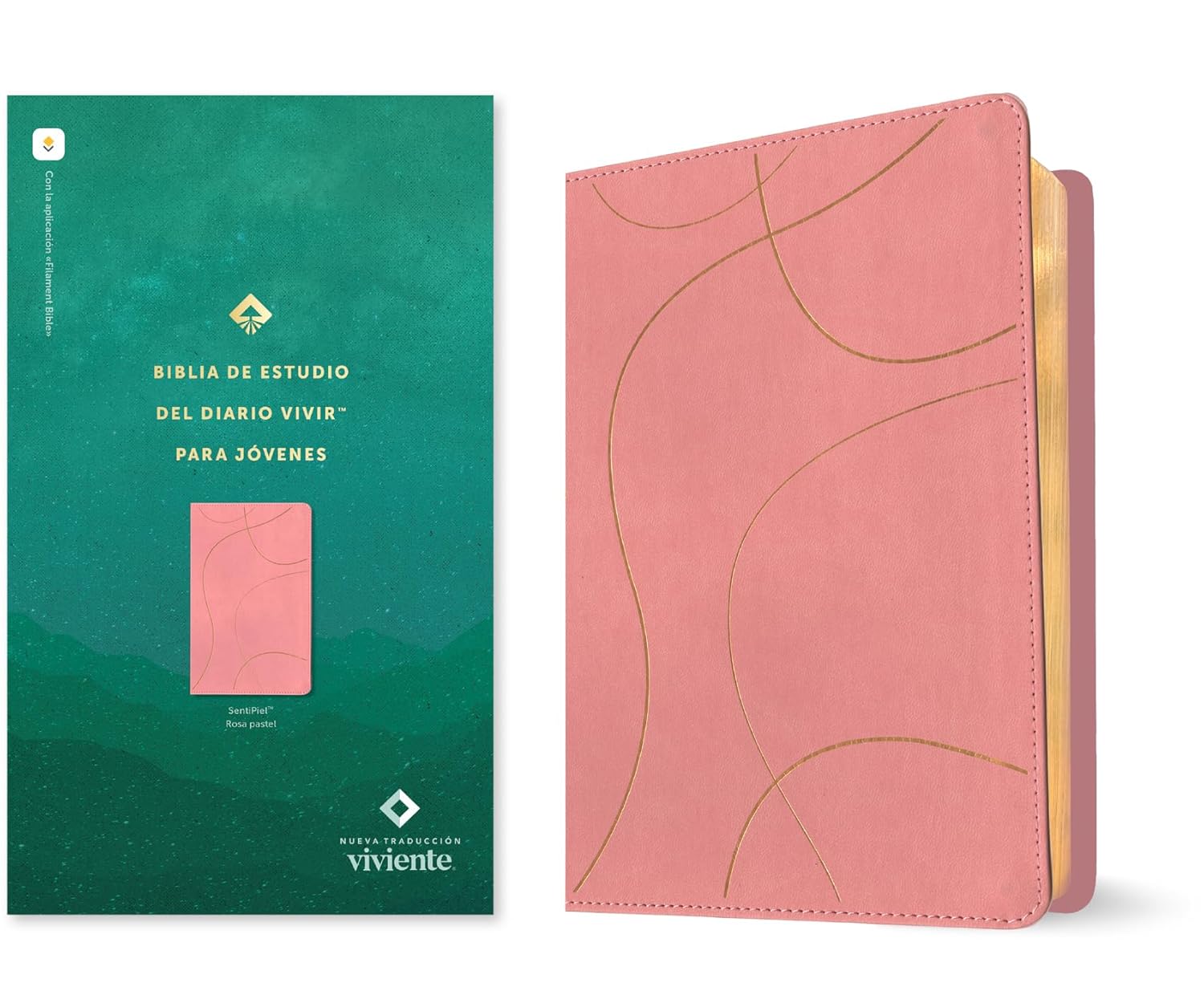 Biblia NTV Estudio diario vivir para jovenes con filament rosa sim piel 8.25pt