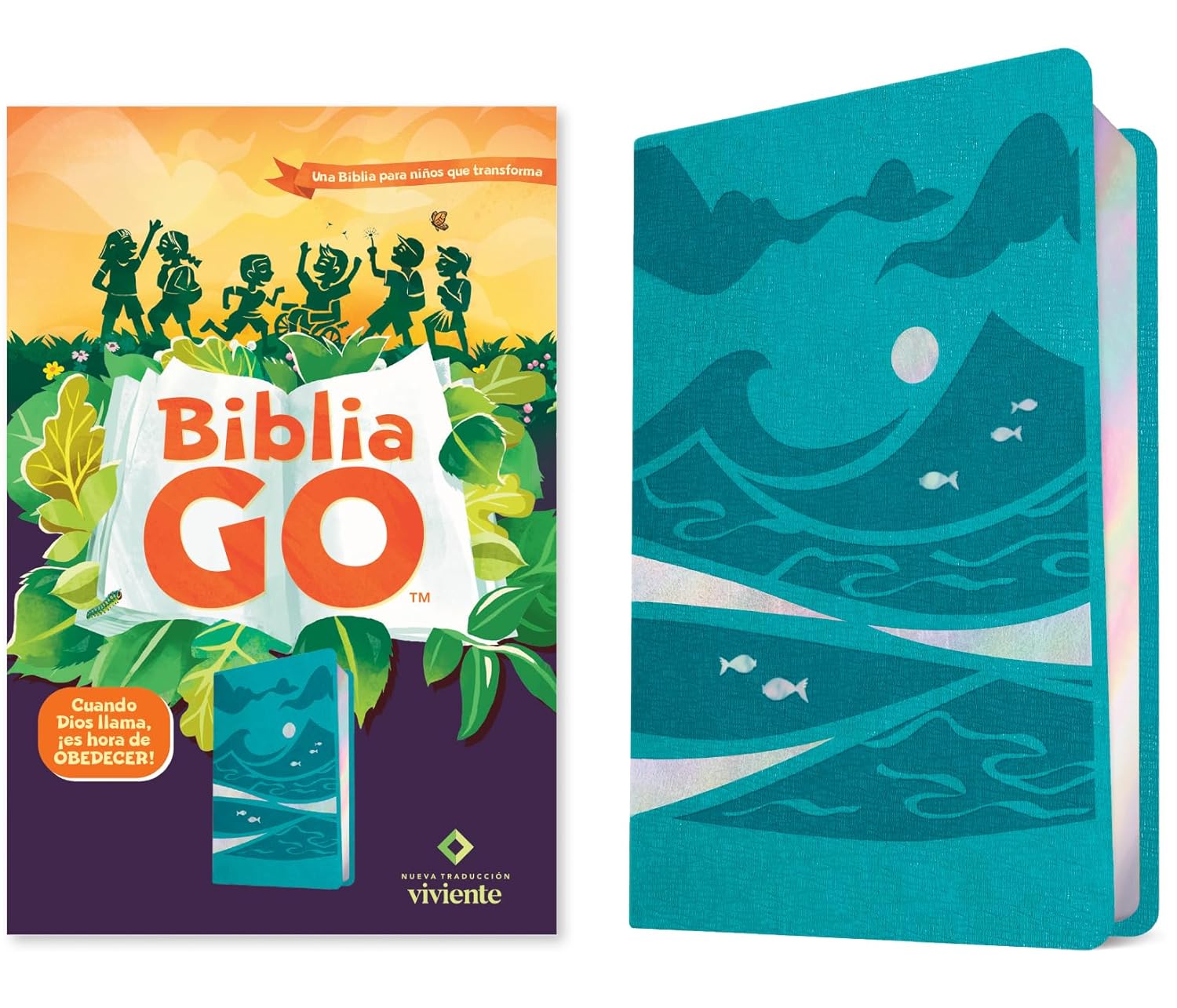 Biblia NTV GO para niños verde azulado sim piel lt gde cierre 9.5pt