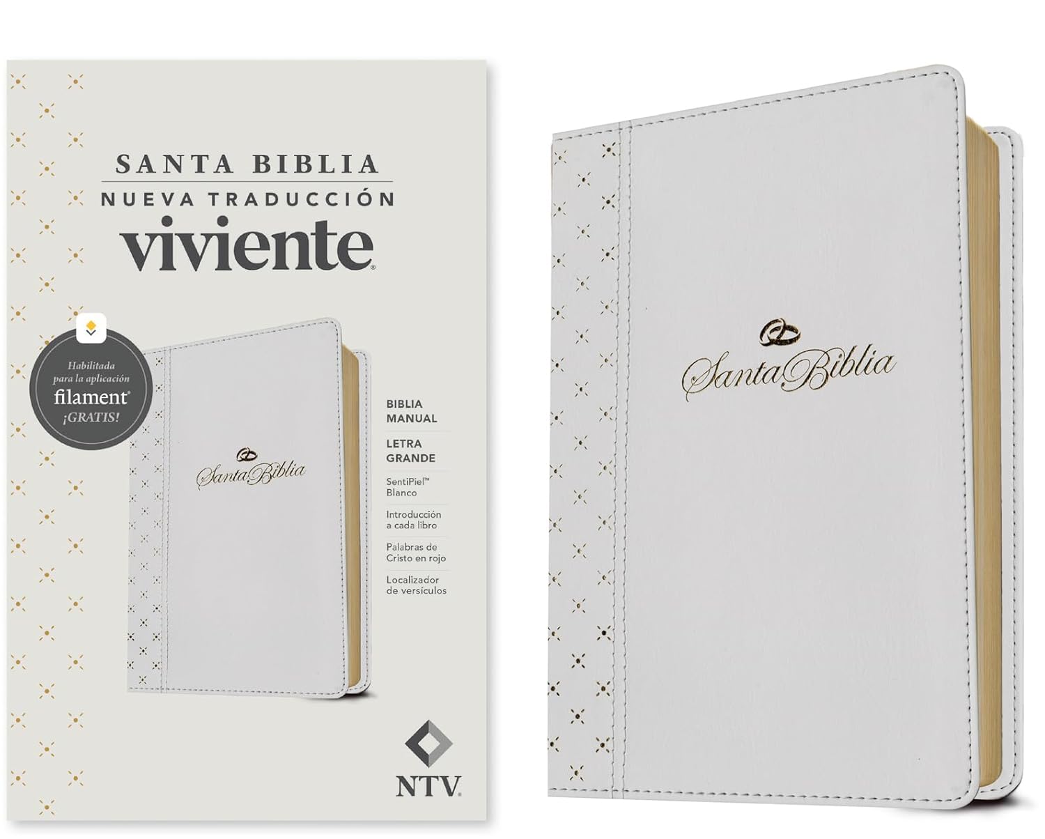 Biblia NTV manual con filament blanco 12p