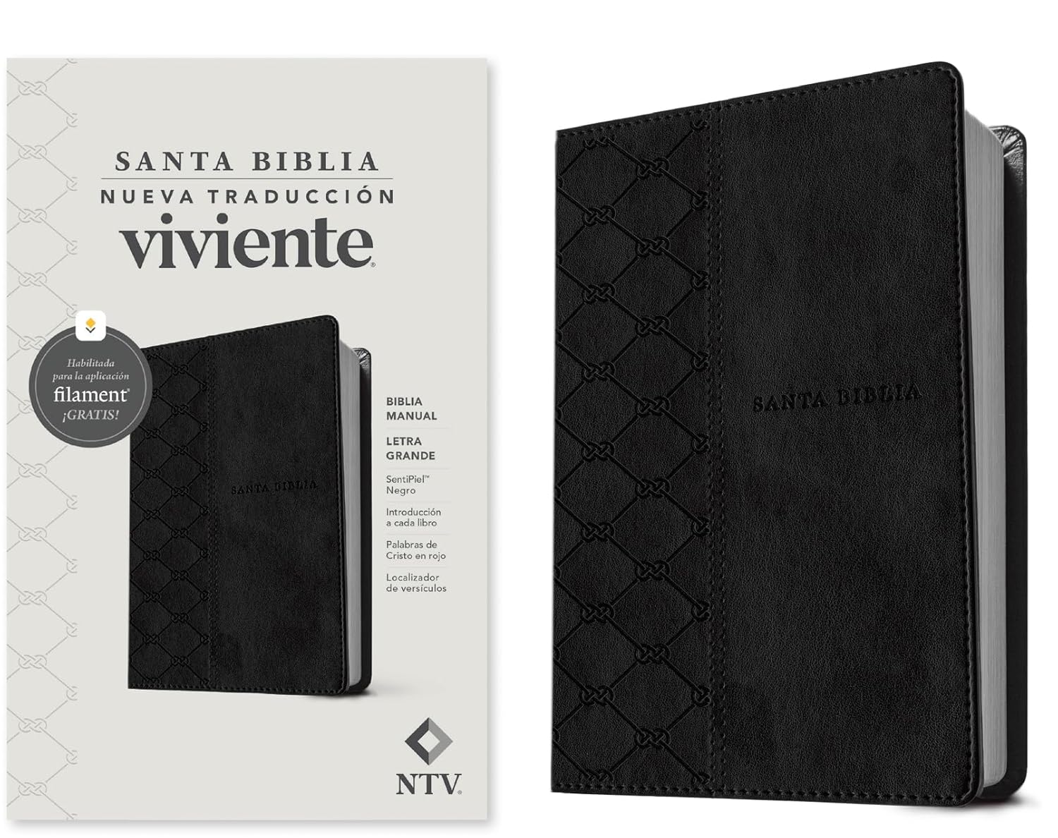 Biblia NTV manual con filament negro LG 12p