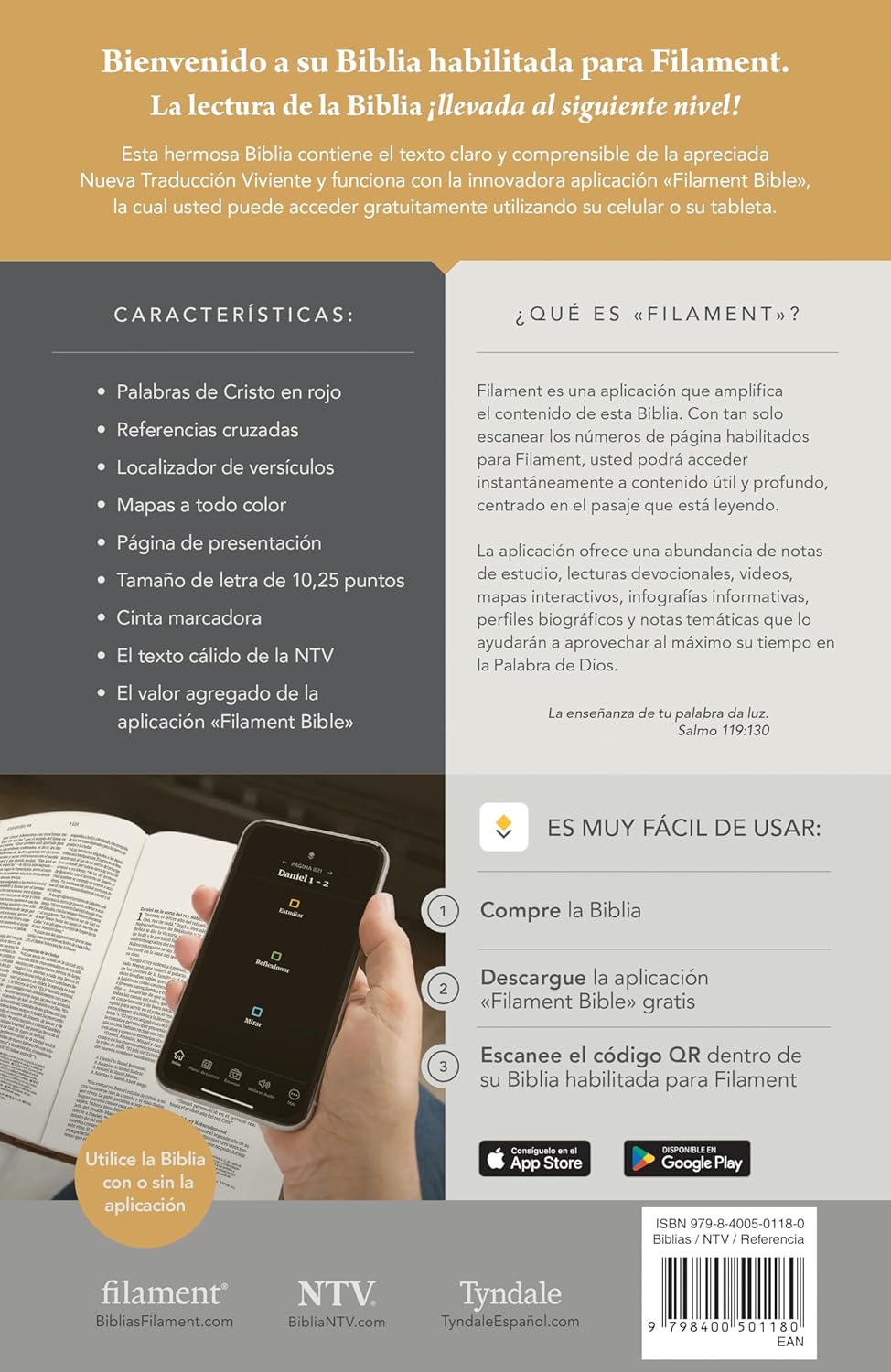 Biblia NTV Ultrafina con filament azul sereno sim piel lt gde 10.25pt