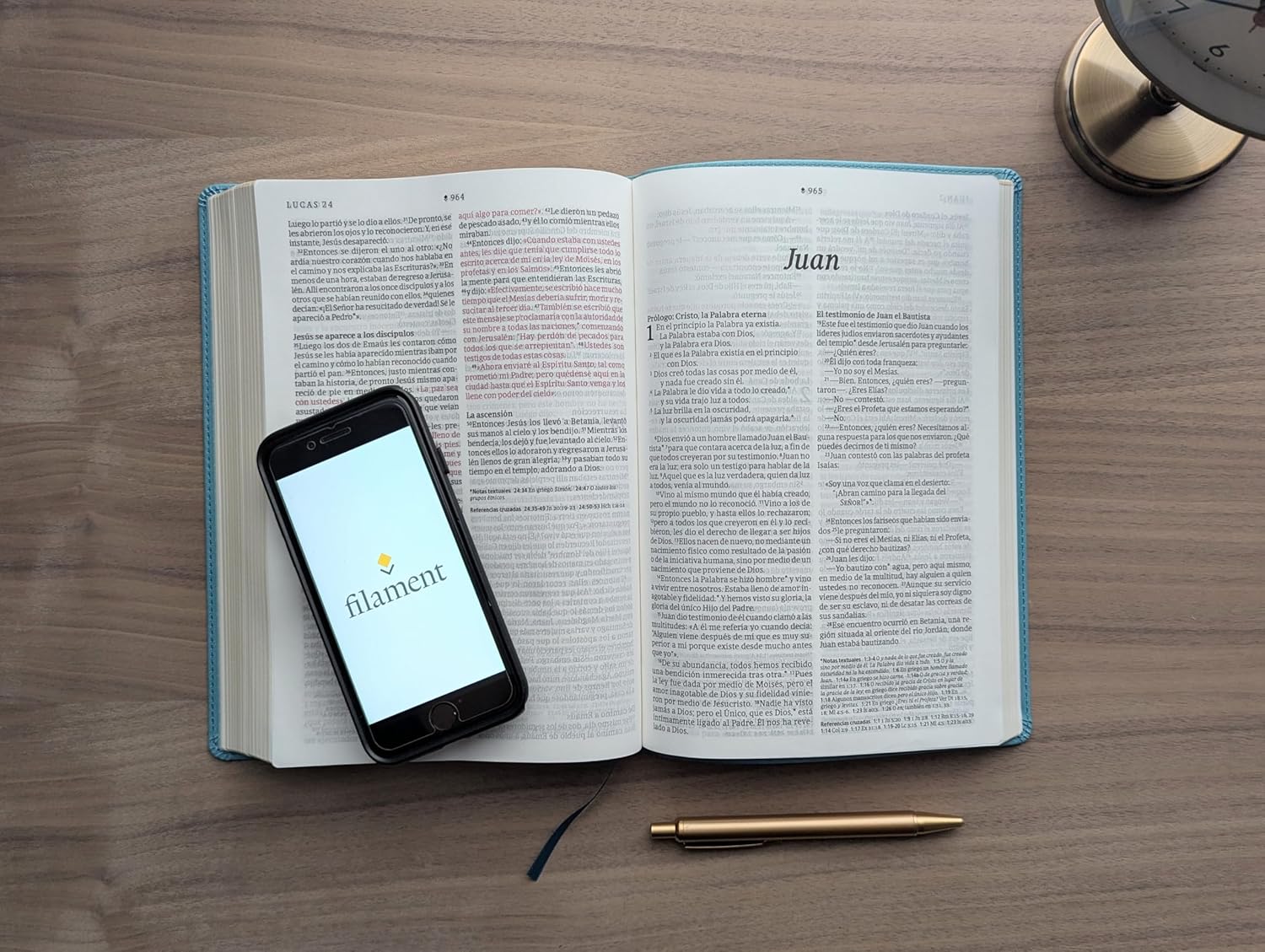 Biblia NTV Ultrafina con filament azul sereno sim piel lt gde 10.25pt