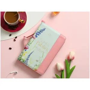 Biblia RVR1960 Pretty coral cto pintado im piel cierre índice TM 12.5P
