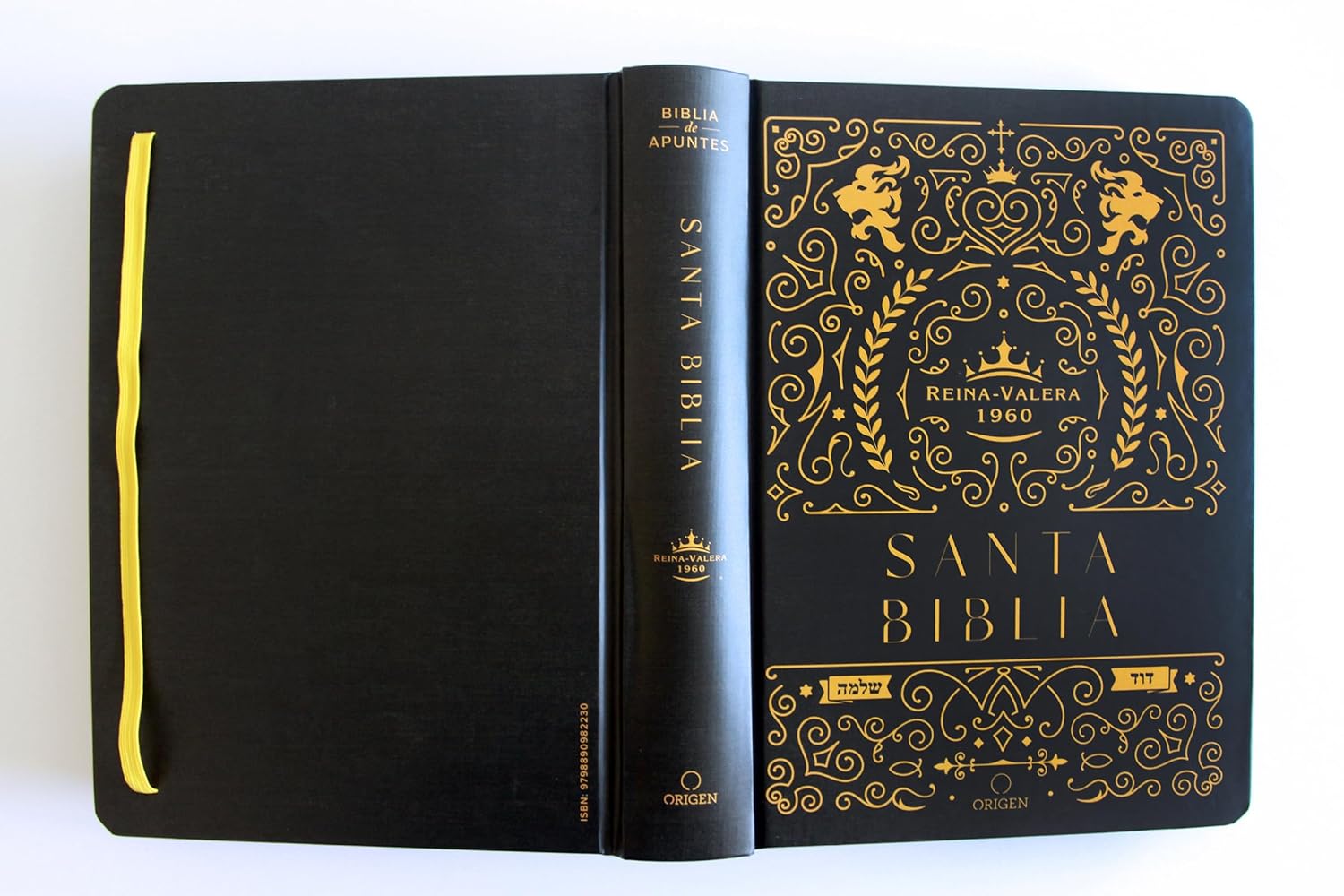 Biblia RVR1960 Apuntes negro oro cto pintado tapa dura manual 11p