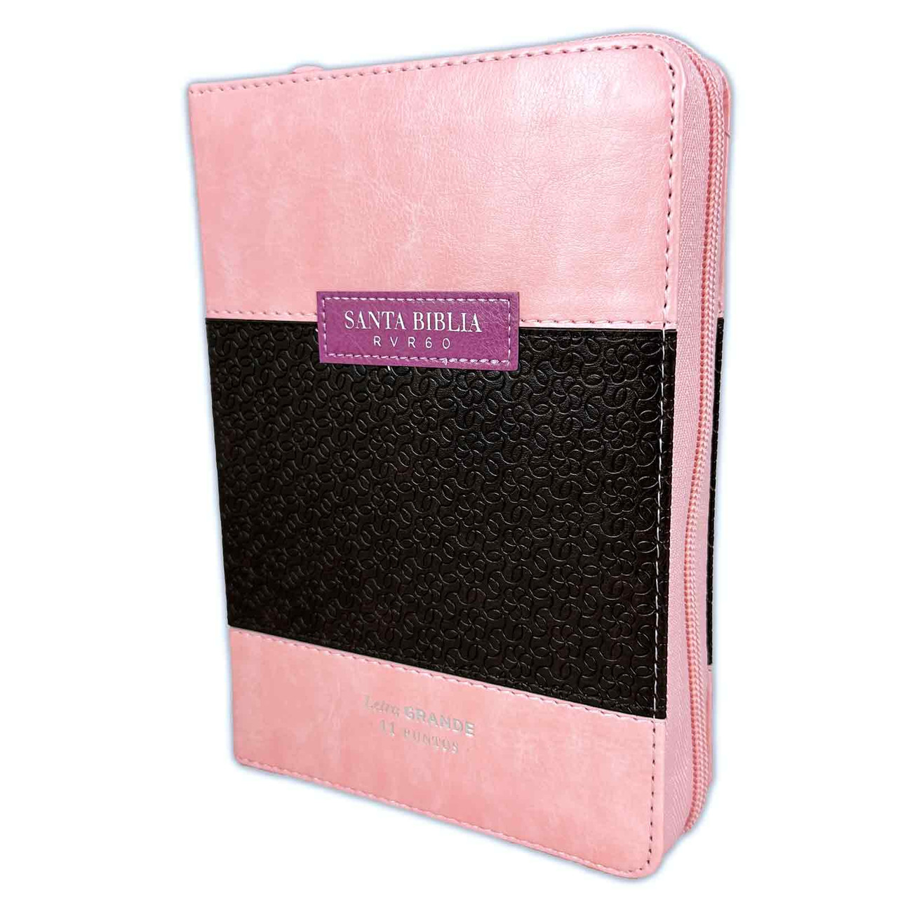 Biblia RVR1960 Clasica rosa cafe im piel cierre índice compacta 11p