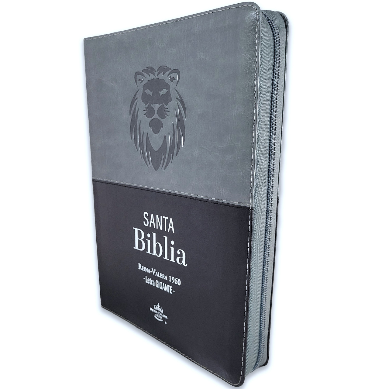 Biblia RVR1960 Expresate Leon negro/gris im piel cierre índice GI 15pt 085PRJ