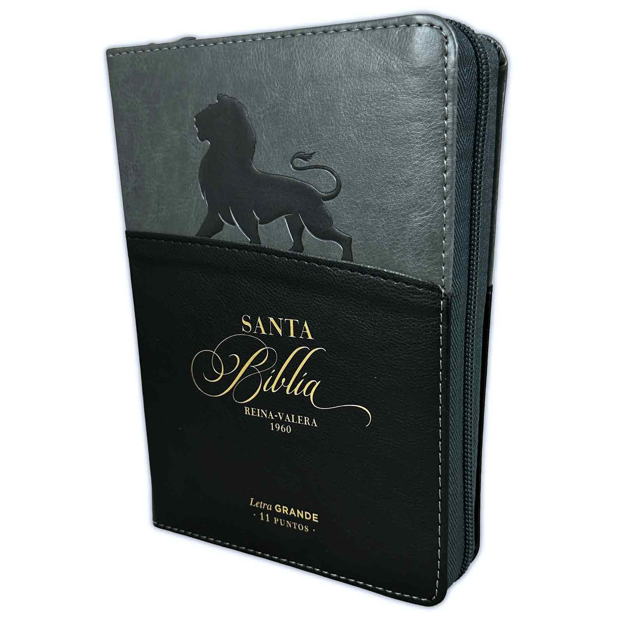 Biblia RVR1960 Expresate leon negro im piel cierre índice 11pt PJR