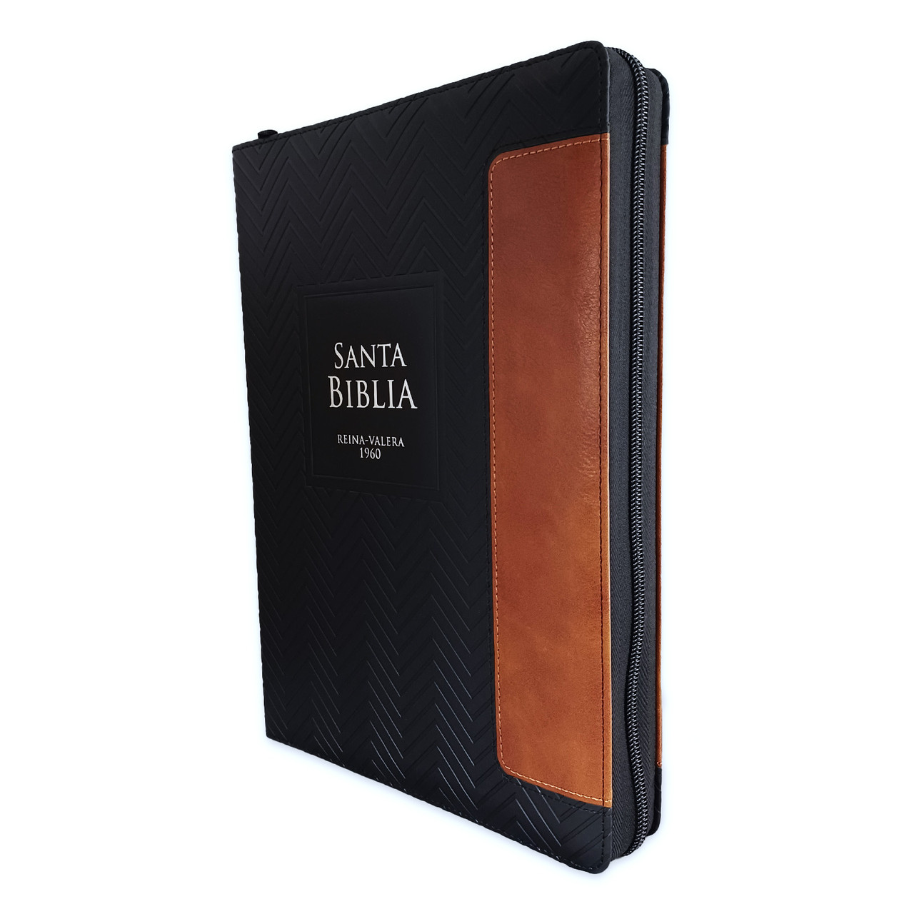 Biblia RVR1960 Geometrico sg negro cafe im piel cierre índice TG 19P