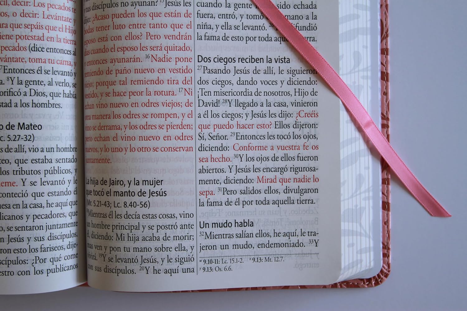 Biblia RVR1960 letra gigante rosada flores cto pintado im piel manual 14p