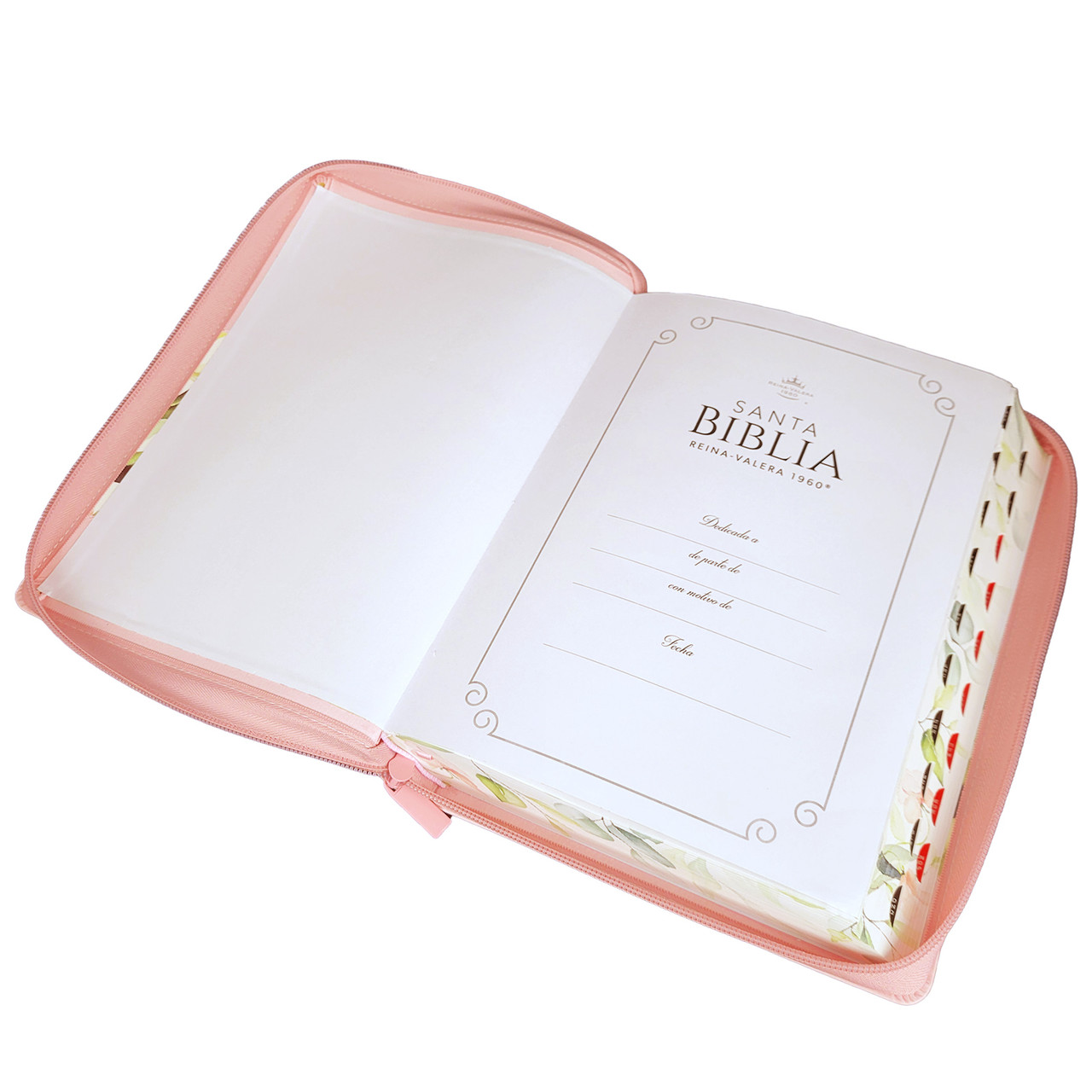 Biblia RVR1960 Maravilla boho rosa im piel cierre índice GI 15P 085PRJ
