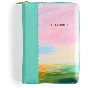 Biblia RVR1960 letra grande multicolor menta ed 2025 im piel índice cierre chica 11pt