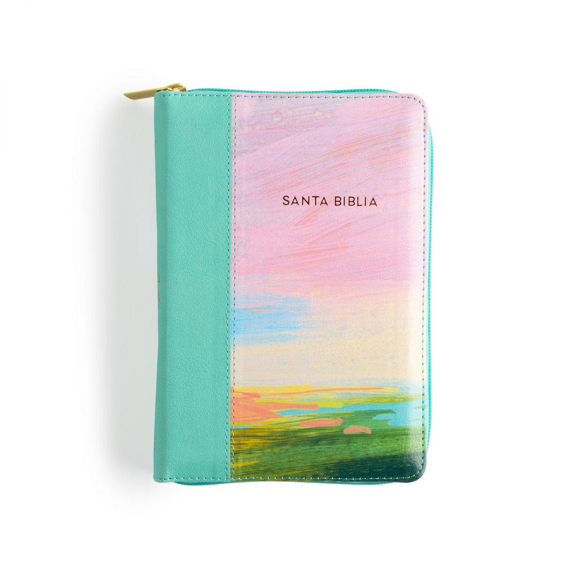 Biblia RVR1960 letra grande multicolor menta ed 2025 im piel índice cierre chica 11pt