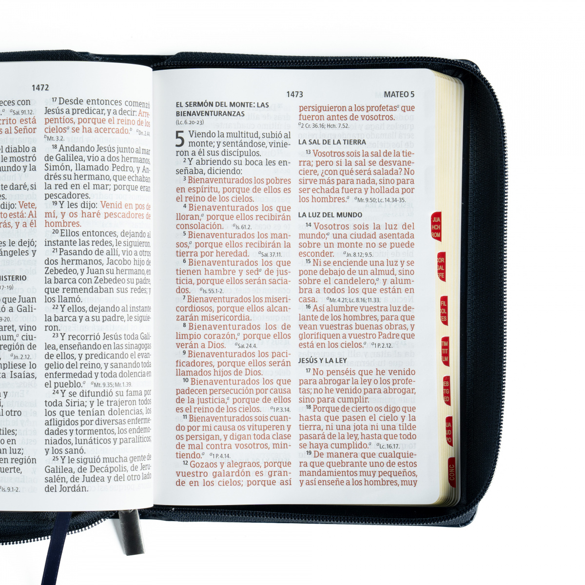 Biblia RVR1960 letra gigante azul marino ed 2025 im piel índice cierre manual 14pt - Image 5