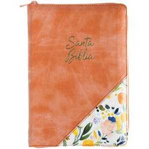 Biblia RVR1960 letra grande caramelo floral ed 2025 im piel índice cierre manual 12pt