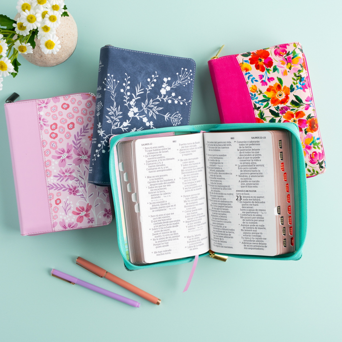 Biblia RVR1960 letra grande multicolor menta ed 2025 im piel índice cierre chica 11pt - Image 6