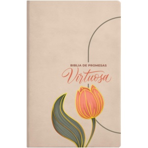 Biblia RVR1960 Virtuosa con 92 devocionales Piel especial crema LGig 13 pts