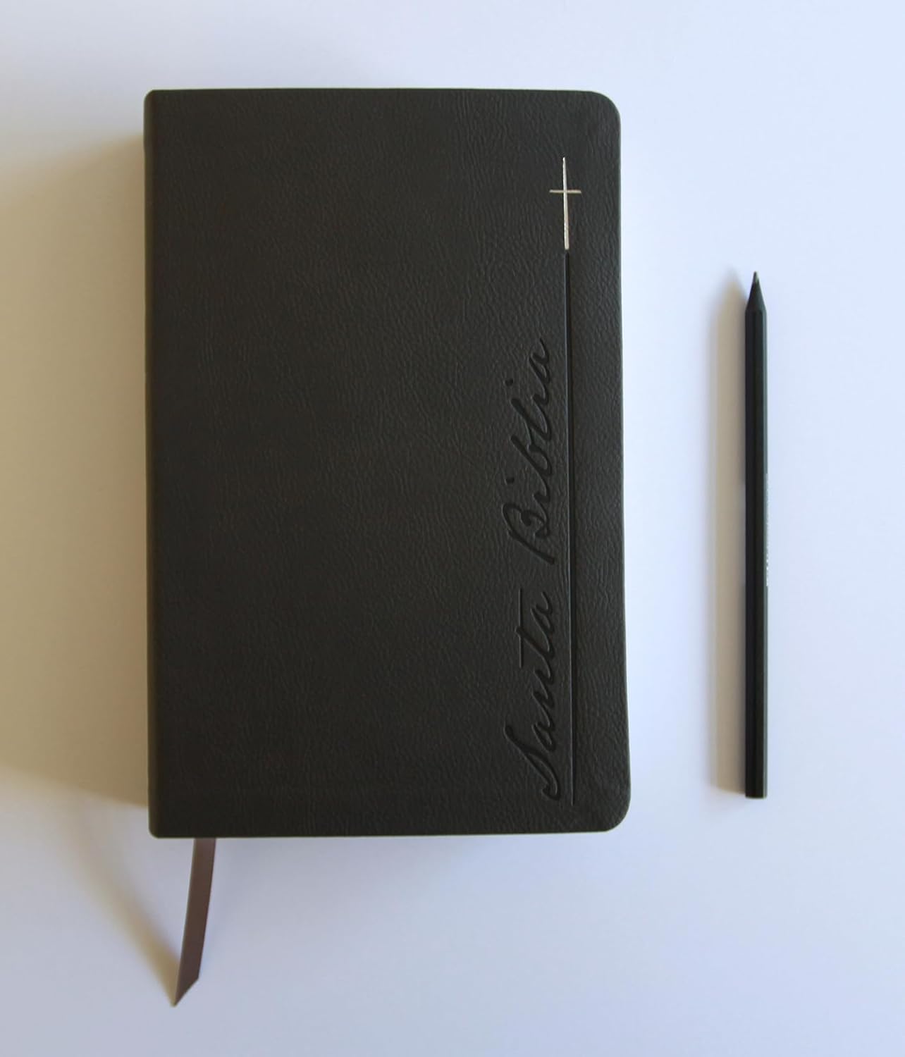 Biblia RVR1960 letra gigante gris cto pintado im piel manual 14pt - Image 8