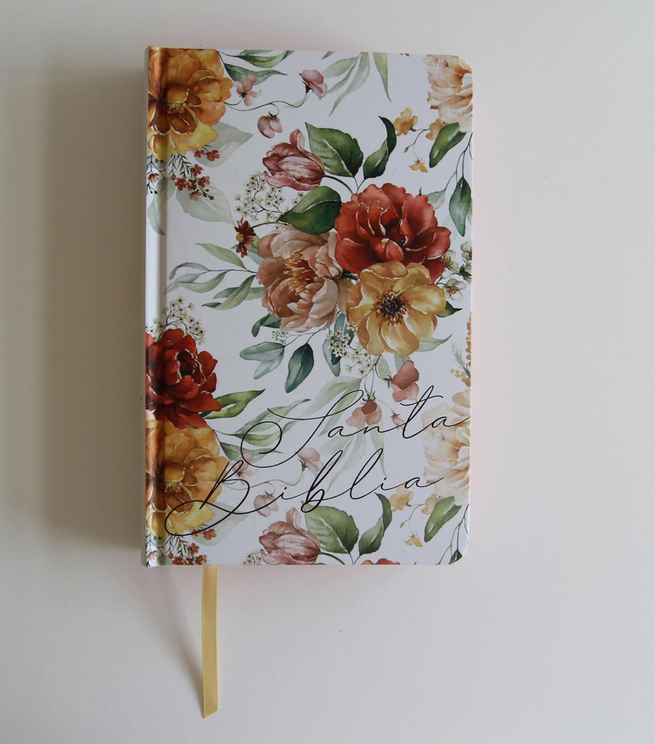 Biblia RVR1960 letra grande flores rosadas y cto pintado tapa dura manual 10.5pt - Image 7