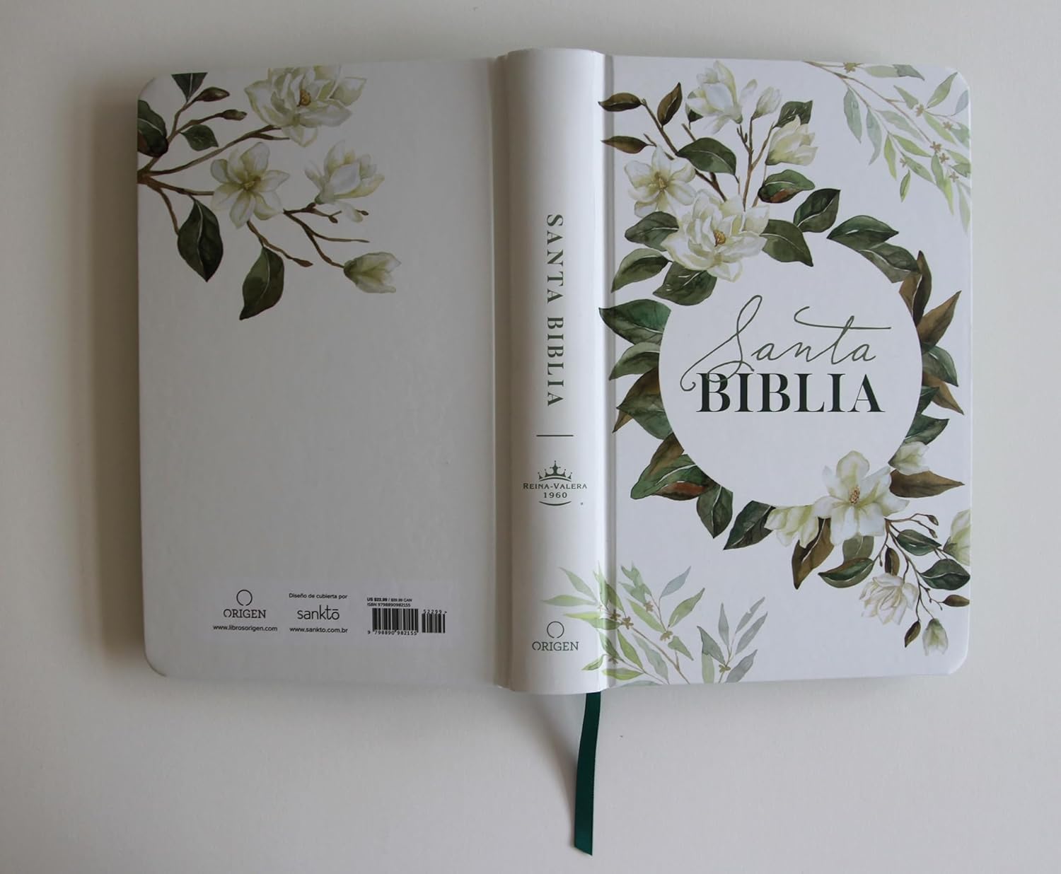 Biblia RVR1960 letra grande flores bcas y cto pintado tapa dura manual 10.5pt - Image 2