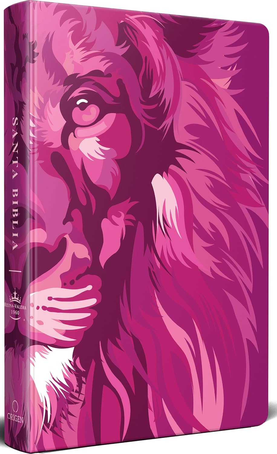 Biblia RVR1960 Leon de Juda rosada cto pintado tapa dura manual 10.5pt