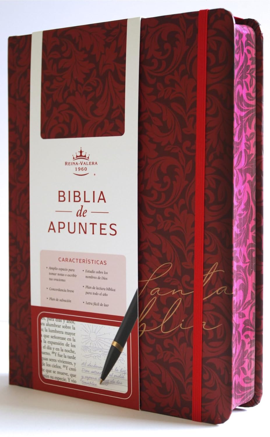 Biblia RVR1960 Apuntes vino cto pintado tapa dura manual 11pt