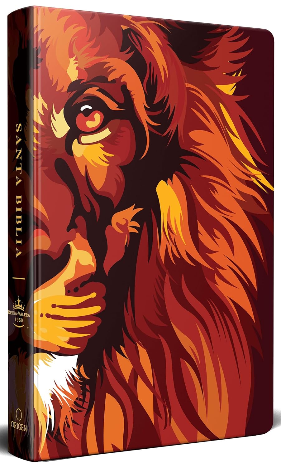 Biblia RVR1960 León de Judá marrón cto pintado tapa dura manual 10.5pt