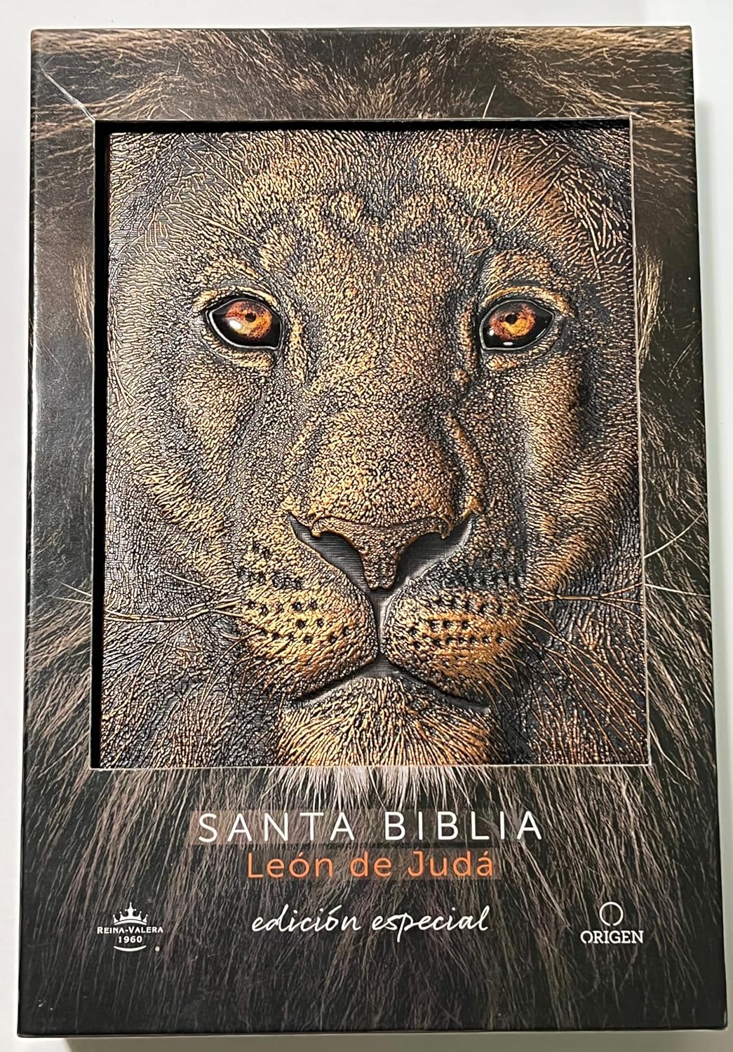 Biblia RVR1960 Leon de Juda ed esp bronce im piel manual 10.5pt