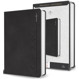 Biblia RVR1960 letra gigante gris cto pintado im piel manual 14pt