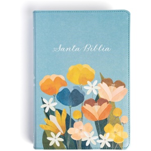 Biblia RVR1960 letra grande ed esp aqua im piel manual 12pt