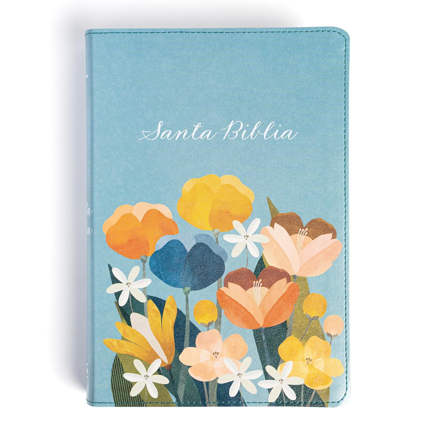 Biblia RVR1960 letra grande ed esp aqua im piel manual 12pt