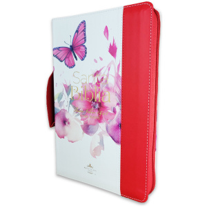 Biblia RVR1960 Pretty rosa cto pintado im piel cierre índice manual 12.5pt