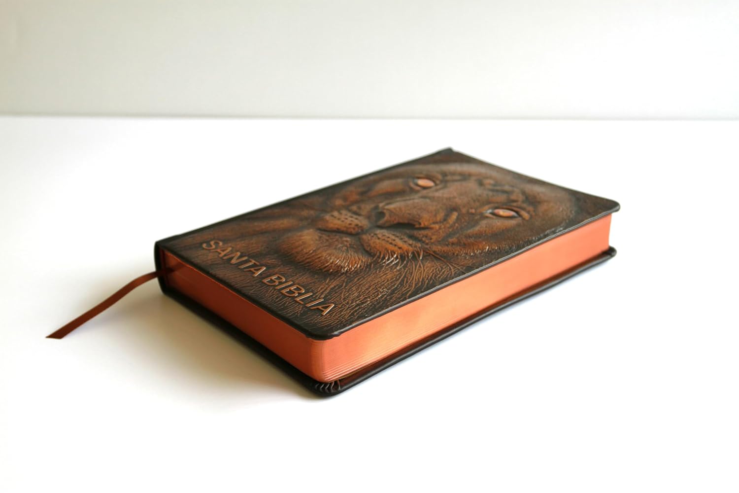 Biblia RVR1960 Leon de Juda ed esp bronce im piel manual 10.5pt