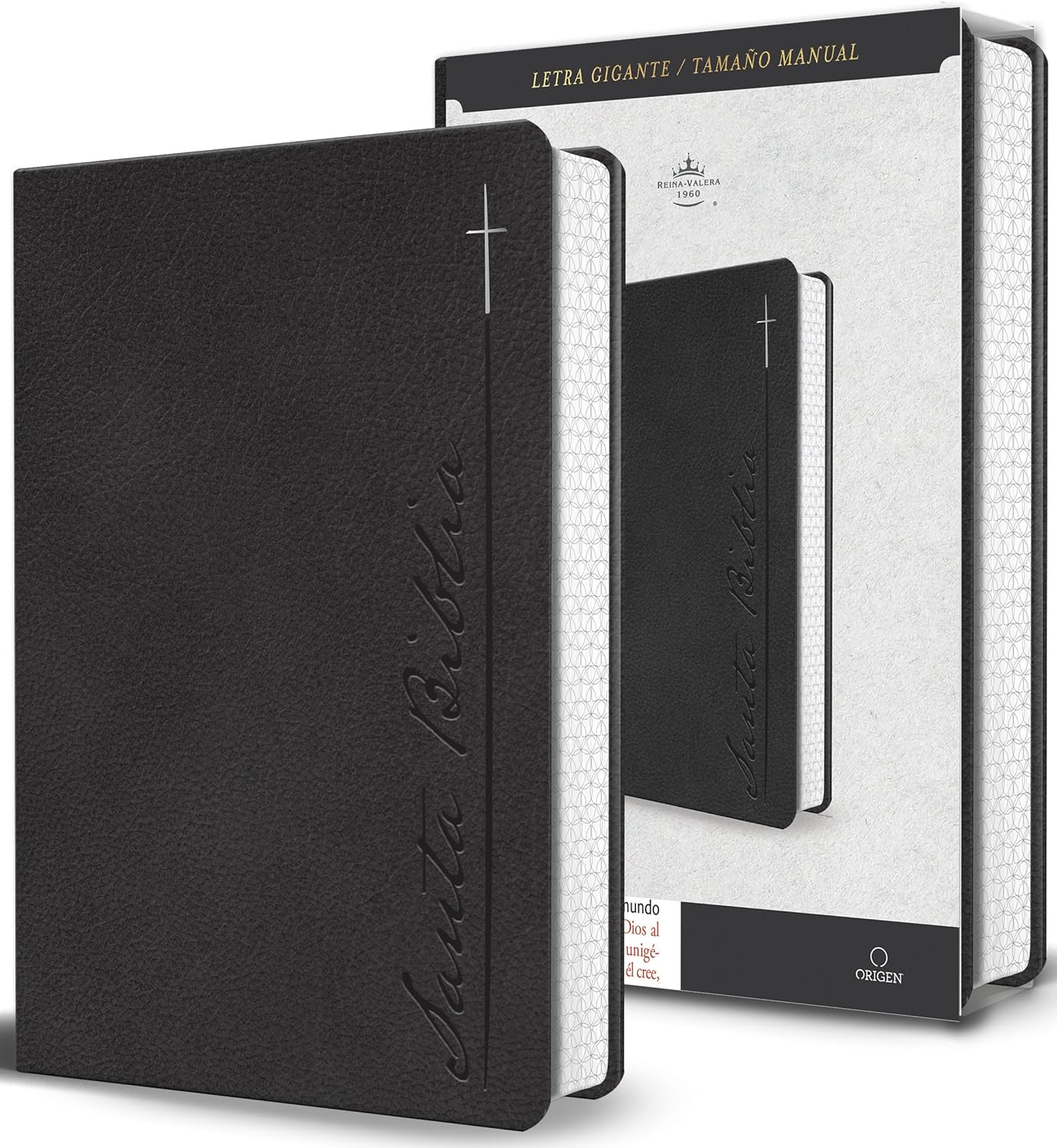 Biblia RVR1960 letra gigante gris cto pintado im piel manual 14pt