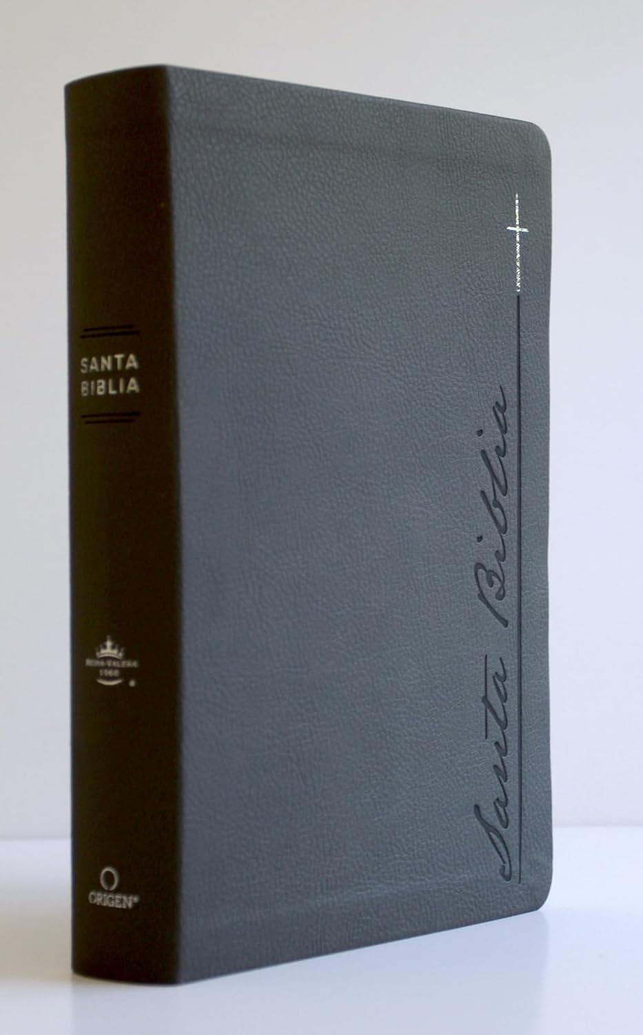 Biblia RVR1960 letra gigante gris cto pintado im piel manual 14pt