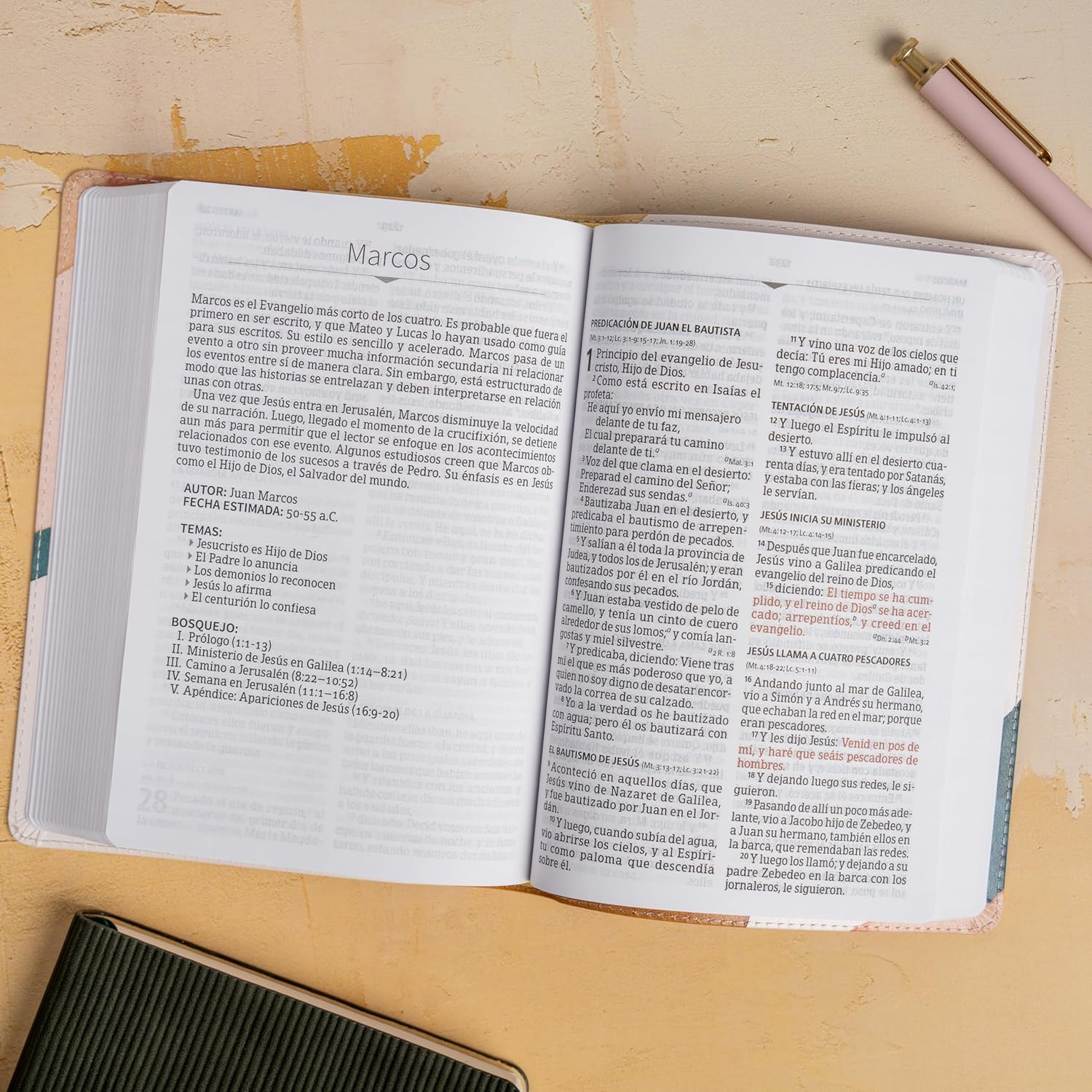 Biblia RVR1960 letra grande ed esp acuarela im piel manual 12pt