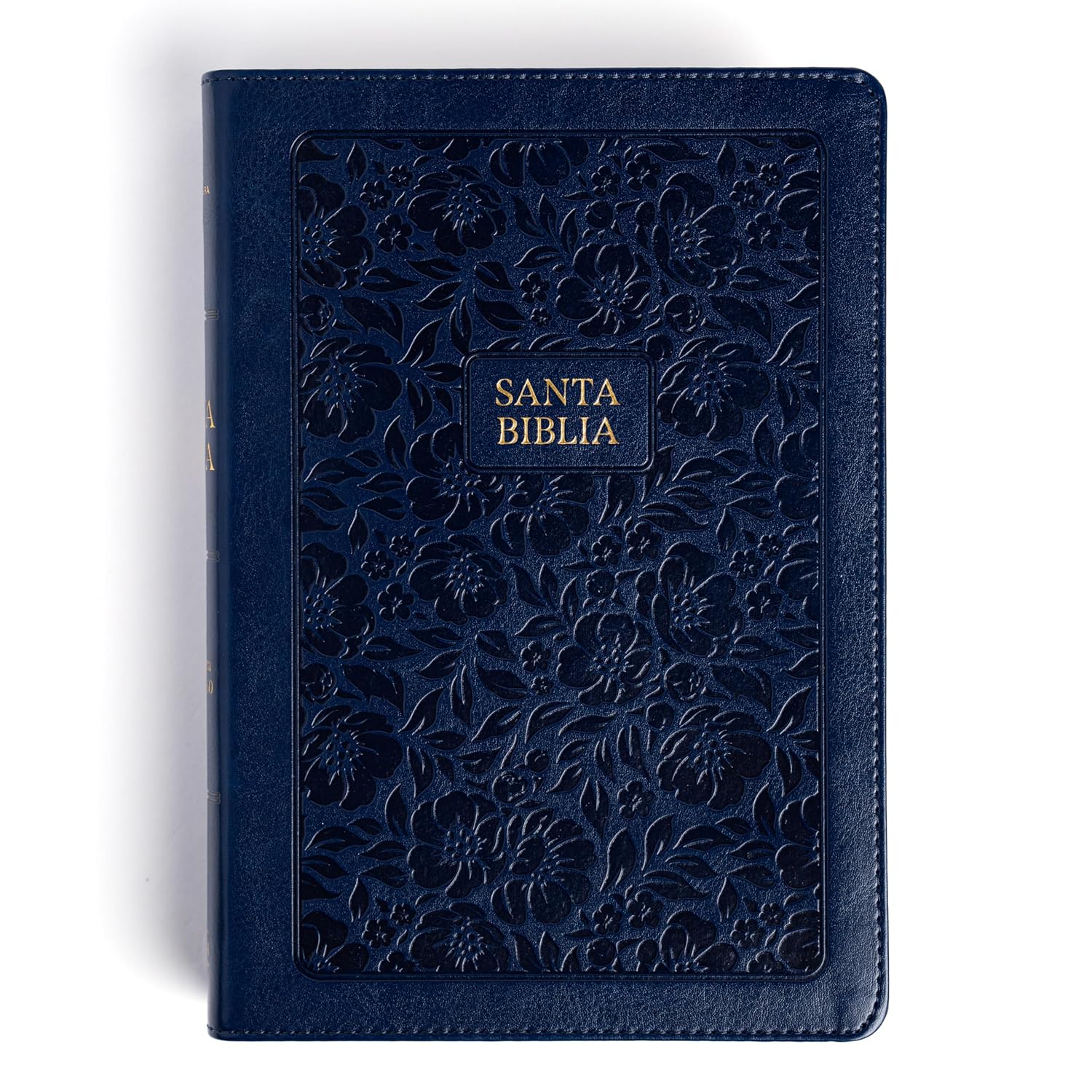 Biblia RVR1960 letra grande ed esp azul marino im piel manual 12pt