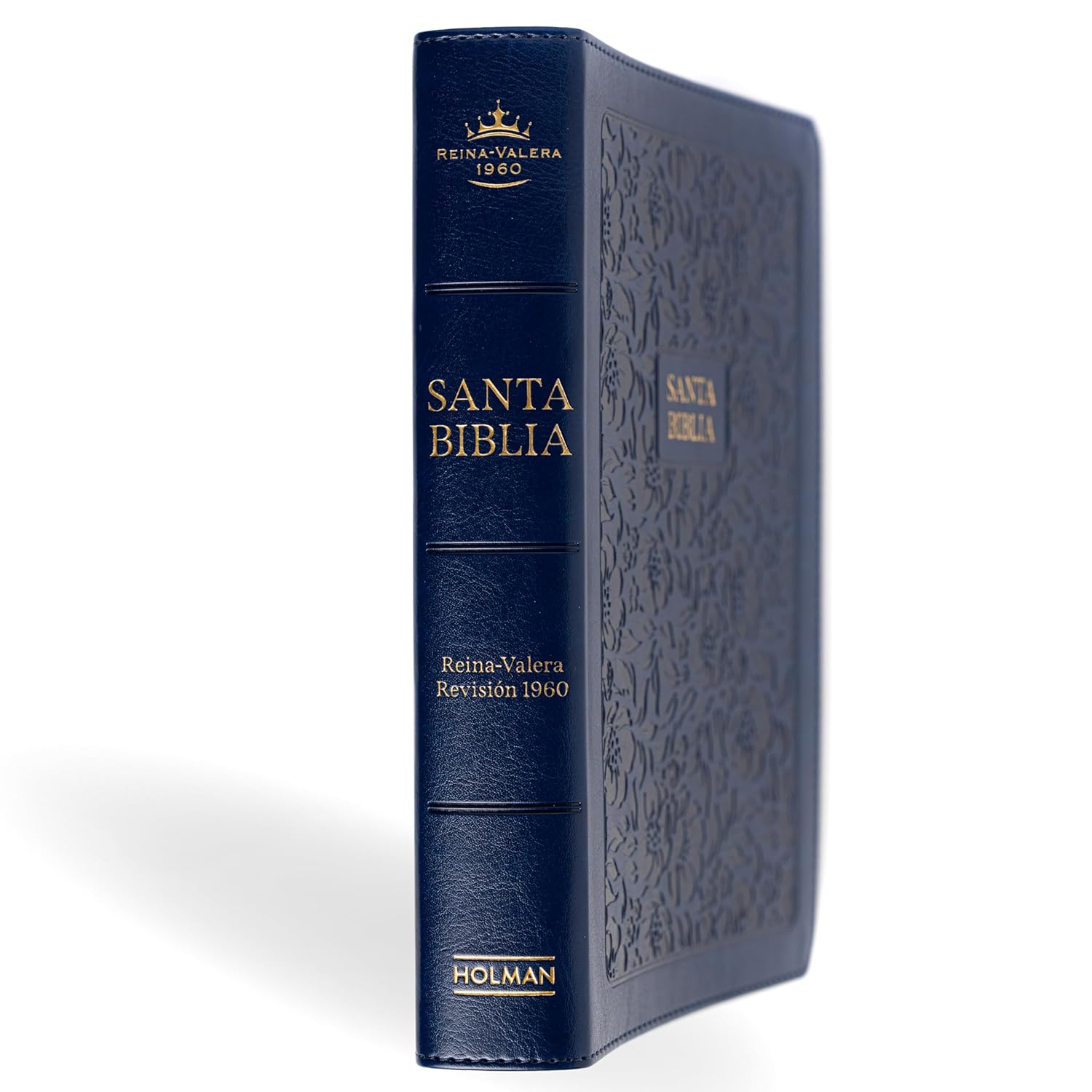 Biblia RVR1960 letra grande ed esp azul marino im piel manual 12pt