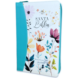 Biblia RVR1960 Jardin turqueza cto pintado im piel cierre índice manual 12.5pt