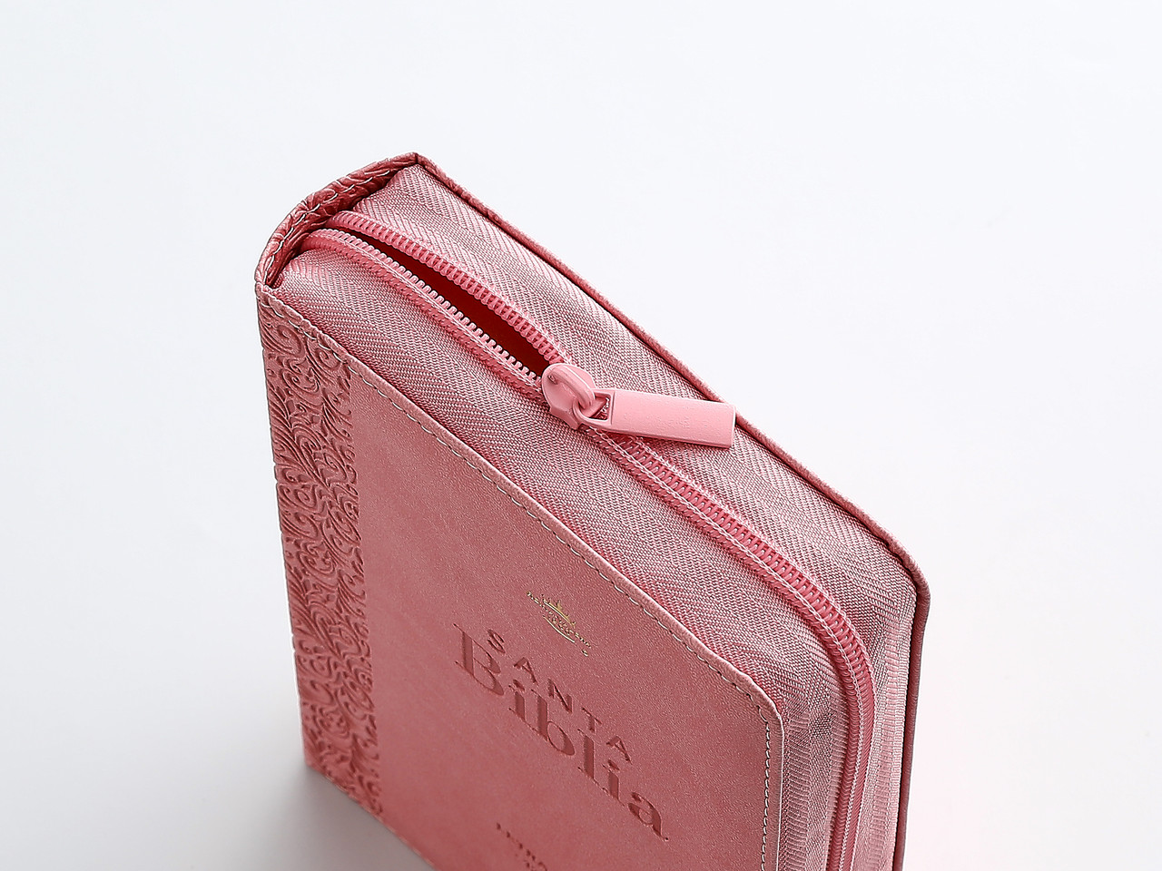 Biblia RVR1960 compacto rosa floral im piel cierre chica 12pt - Image 3