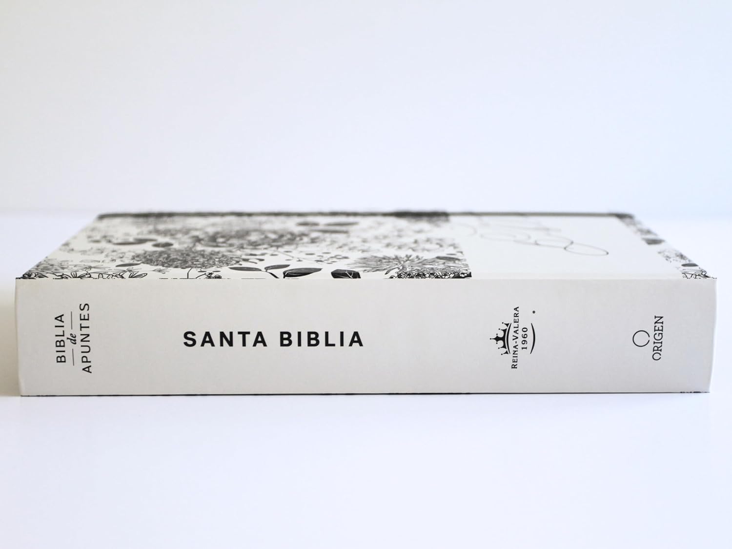 Biblia RVR1960 Apuntes blanco negro c/flores cto pintado tapa dura manual 11pt - Image 3