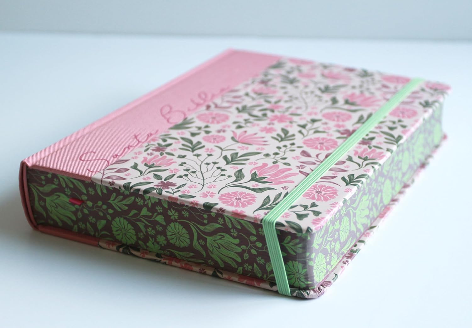 Biblia RVR1960 Apuntes rosa flores cto pintado tapa dura manual 11pt - Image 5