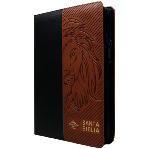 Biblia RVR1960 mediana leon azul/marron 12pt RVR066cLGiPJRZTI