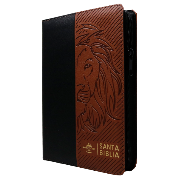 Biblia RVR1960 mediana leon azul/marron 12pt RVR066cLGiPJRZTI