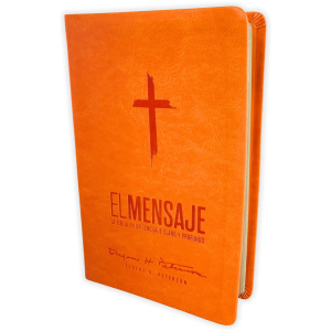 Biblia El Mensaje naranja im piel manual 9pt