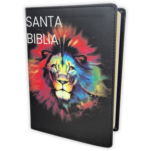 Biblia RVR1960 Letra grande manual leon de colores